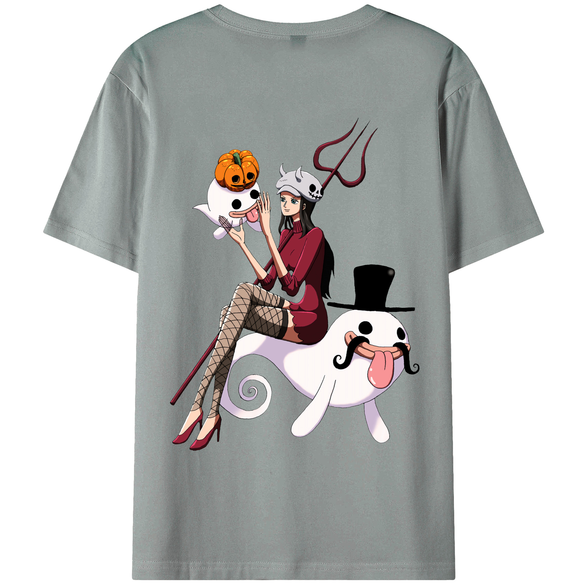 ワンピース ニコ・ロビン ONE PIECE Nico Robin 綿100％ メンズ半袖Tシャツ（バックプリント） 通気性